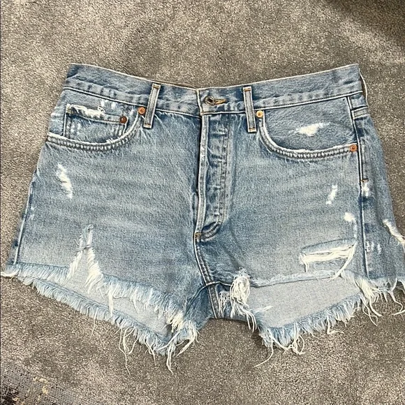 Women's Denim Agolde Parker Shorts - Picture 4 of 7
